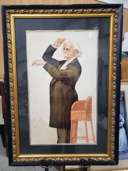 Large Framed/Matted Print of 'Crystal Palace' from 19th century Vanity Fair 'Spy' Magazine,