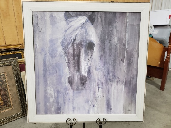 Large Giclee, Modernist/Expressionist Horse, signed "Albena", 40.5" square