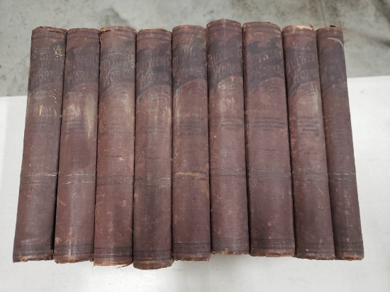 P.F. Collier "Bulwer's Works" (Lord Lytton) - 9 Volumes - Printed ca. 1882