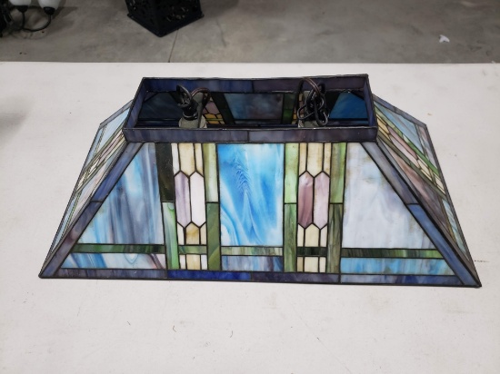 Tiffany-Style Hanging Light Fixture, Two Bulb Fixtures, Mounting Hardware and Chain Included
