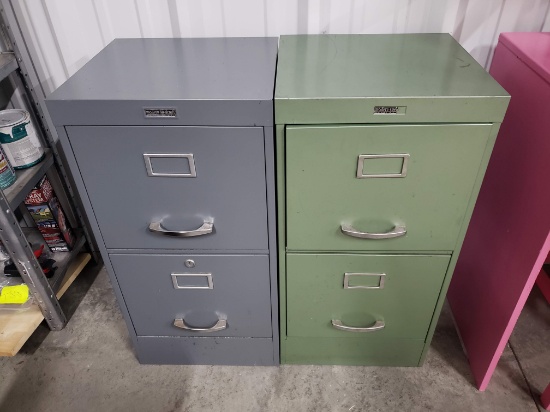 Two Letter Size Filing Cabinets, Modern Steelcraft, No Keys