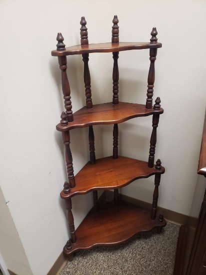 Four-Tiered Whatnot or Etagere Shelf, Solid Wood, ca 1950s, 44" x 24" x 11"