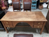 Antique Large Oak Desk, 60