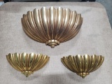 Set of Three Seashell Style Wall Hanging Planter Brackets