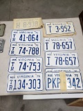 Lot of 12 1975-later Virginia Car, Truck, Trailer License Plates, all turn-ins to a dealer in period