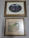 Two Small Artist Prints, Paul Sawyier 'Suter House' and Jackson Causey 'Old Sheldon Church' - signed