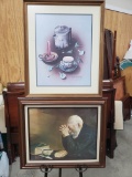 Lot of 2 Framed Religious Prints, 'Not by Night' signed by Artist Ken Holland / 'Grace' - see photos