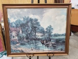 Framed Giclee of Constable's The Hay Wain, marked Piggins Art Gallery, Montclair, NJ, 31.5