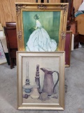 Two Decorative Framed Prints, Lady in Dress signed JPL, 1969 / Still Life with 