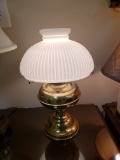 Antique Rayo Brass Oil Lamp, converted to electric, replacement globe