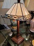 Tiffany Style Art Deco Table/Desk Lamp, Two Bulbs, Contemporary, working