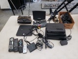 Collection of TV Antennae, Cables, Digital Tuner Boxes, Remote Controls and Miscellany