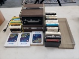 Columbia Portable Stereo 8-Track Cassette Player with Collection of Tapes