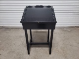 Handmade Podium, Hostess or Cashier Desk with Flip-Up Lid, Solid Wood Painted Black