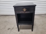 Drexel Traditional Style Side Table, Refinished in Black over Solid Wood