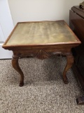 Drexel Heritage Queen Anne Side Table with Brass Top and Seashell Motifs, 20