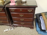 Sumter Cabinet / Korn (SC) Two Small Bachelor Chest Stands, Solid Cherry, Glass Tops