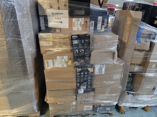 Pallet of Returned deLonghi/Braun/N'Espresso Mostly Coffee, Espresso, Cappuccino Makers