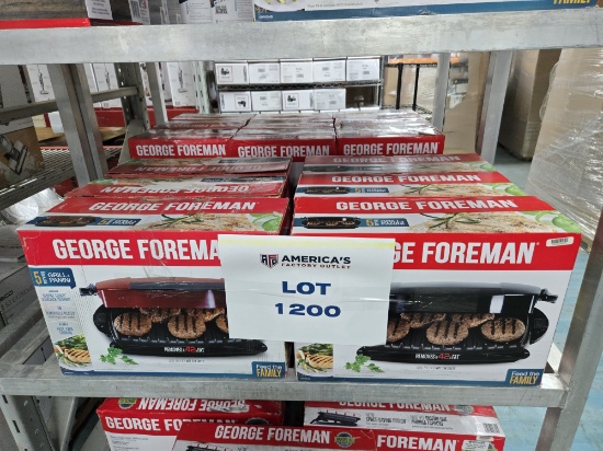 Lot of 6 Units, George Foreman 5 Serving Electric Grill & Panini Makers, Some Red, Some Black
