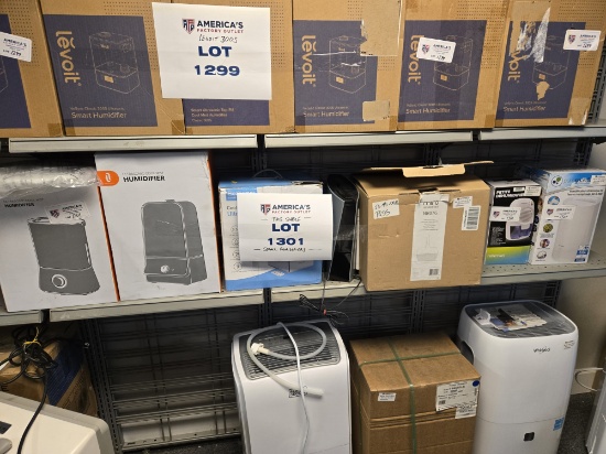 Lot of 7 Small Humidifiers, Taotronics, Elechomes, Miro, Airvana, iVation, Pureguardian