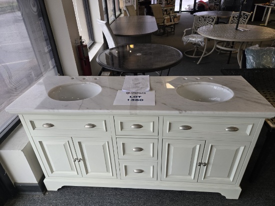 Home Decorators Collection "Sadie" 67" Wide Vanity - Marble has a Slight Defect.