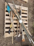 Pallet of Shovels & handles