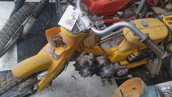 Yellow Honda Mini-Trail  90 Motorcycle (Missing Parts)