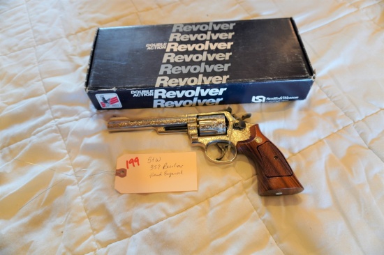 Smith & Wesson 19-5 .357 Revolver (Nickle/Hand Engraved)