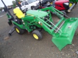 John Deere 1025R Tractor w/ Front End Loader & Backhoe Attachment