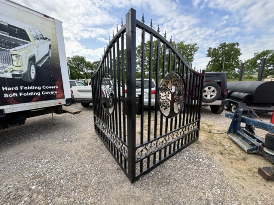 PAIR OF DECORATIVE IRON GATES