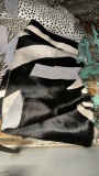 Black White Zebra Leather