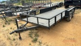 16ft Tandem axle all metal flatbed trailer - no title