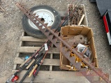 Fishing rods - tractor tire - sickle mower blades - rake parts