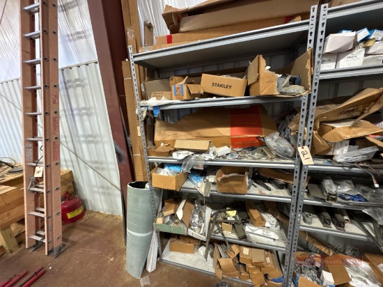 Metal Shelf & Contents