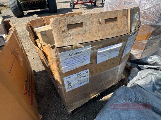 Pallet of Moog chassis parts - dayco belts - spark plug wires - dayco hoses