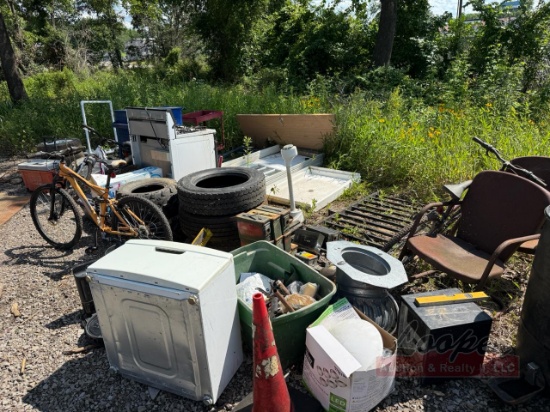 Tires, Bucycles, Ammo cans, Stove, Toolboxes, Doors, Driveshafts, etc
