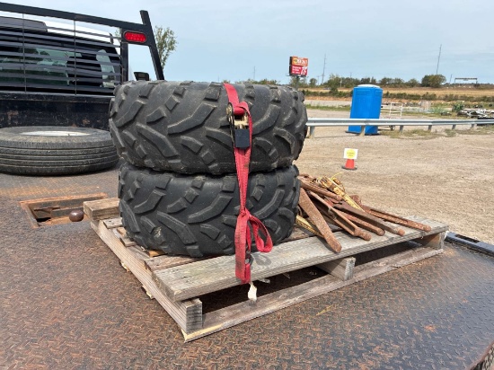 (10) Booms and (2) Tires Honda 4-Wheeler
