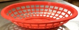Red Oval Plastic Fast Food Basket