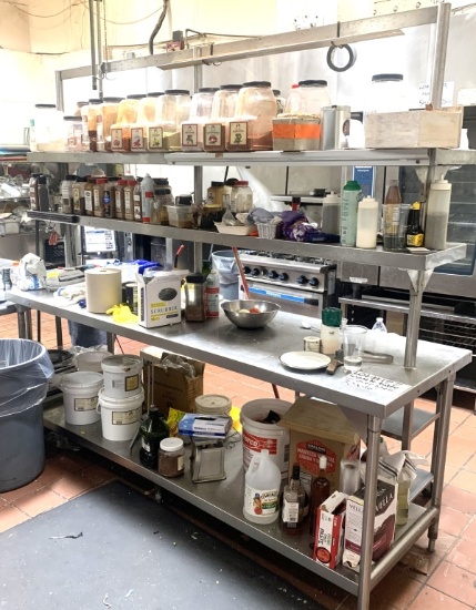 30x96" Work Table w/ Double Overshelf