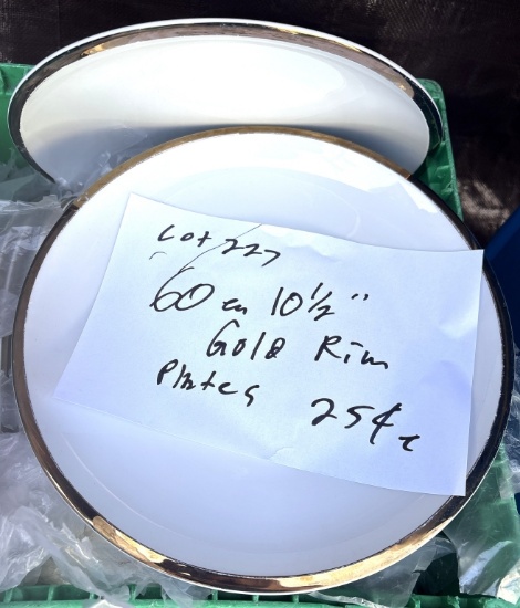 10 1/2" Gold Rim Plates