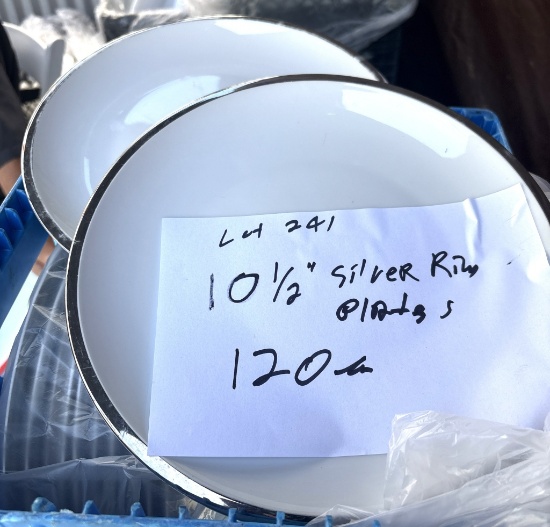 10 1/2" Silver Rim Plates