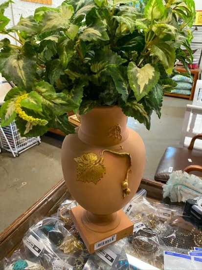 Ceramic Vase + Faux Flowers