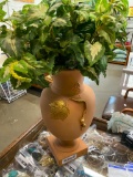 Ceramic Vase + Faux Flowers