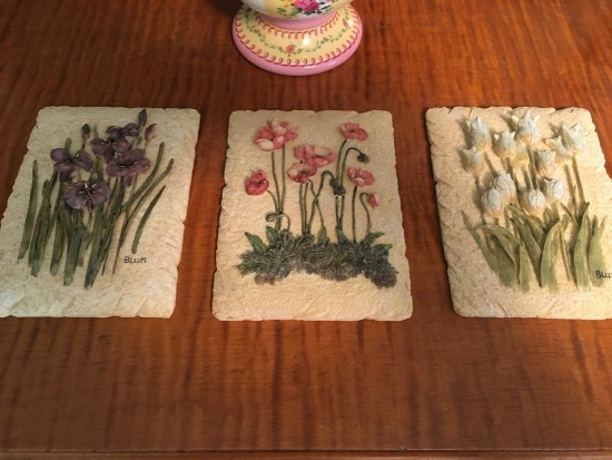 6pc Assorted Floral Vase & Picture Lot