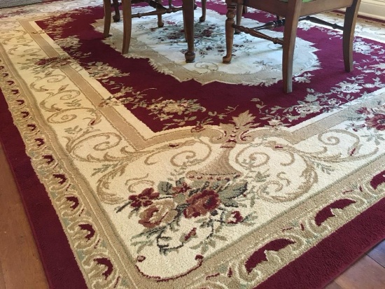 Unique Loom Legacy Collection Rectangle Oriental Style Burgandy & White Floral Area Rug 9x12