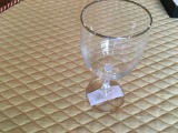 5 Crystal Silver Rimmed Wine Glasses