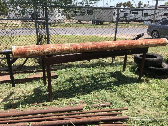 Solid Steel Bars w/ Misc Pipe & Metal Table