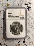 1-1963 50 cent MS64 Ben Franklin NGC Graded