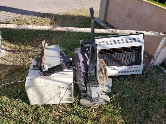 Air Conditioner, Heater, Fan, Vacuum, Paper Cutters, 2 VCR's