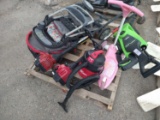 Pink Todler Scooter, 1 Stroller, 2 Troy-Bilt Weed Eaters, Electric Pressure Washer & Hyper Tough